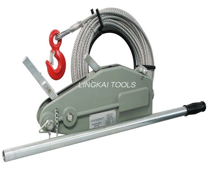 Cable manual de 4 T que tira del torno de la máquina/Tirfor del torno con la cuerda de alambre de los 20M