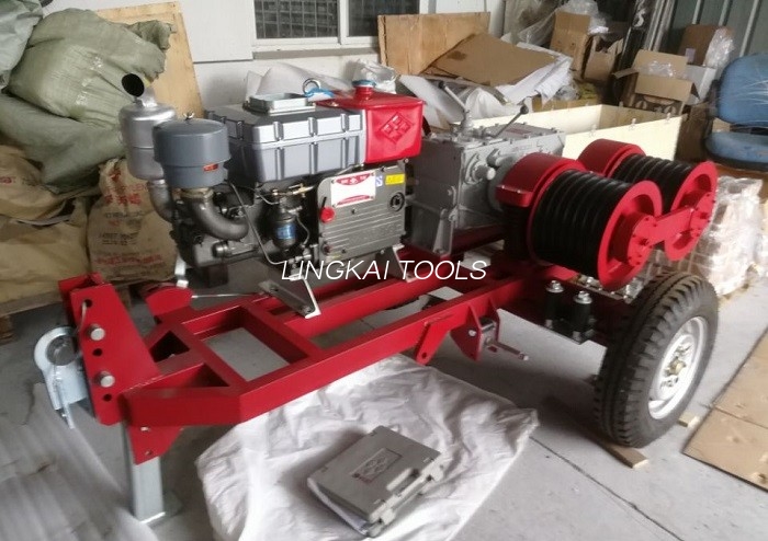 Torno doble del tambor del cabrestante 5 toneladas con el motor de gasolina Honda del partido del remolque/Yamaha