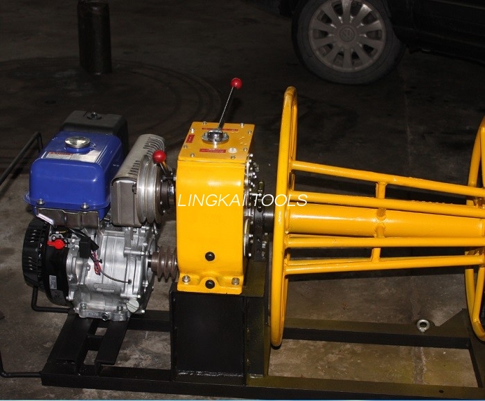 El torno de la cuerda de alambre del motor de gasolina 2 toneladas para el alambre toma/el Rewinder de la cuerda de alambre