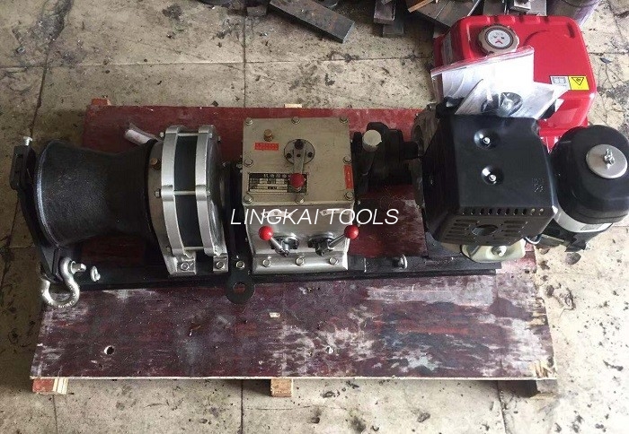 Solo motor diesel del tirador del torno del cable de velocidad rápida del cabrestante en la línea construcción