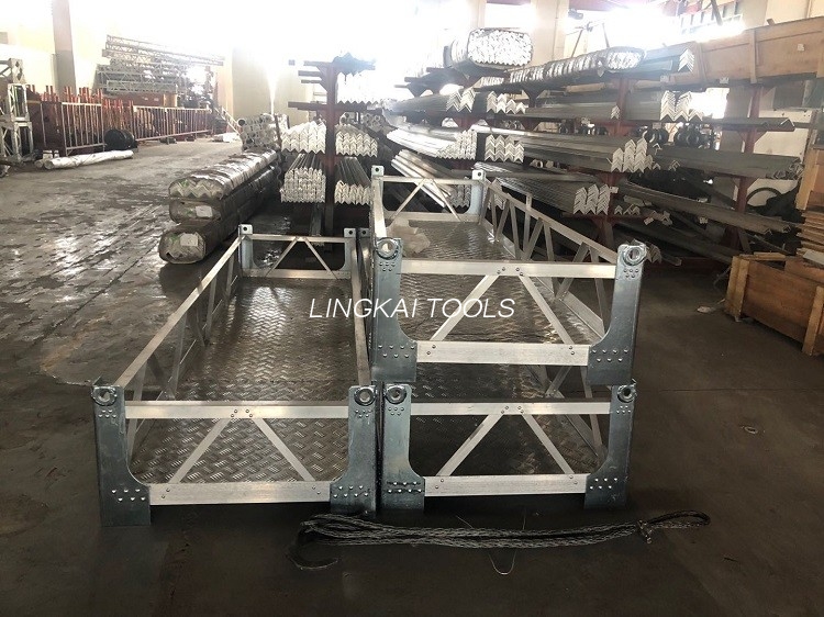 Plataforma de trabajo de aleación de aluminio para la compresión de juntas de conductores de torre